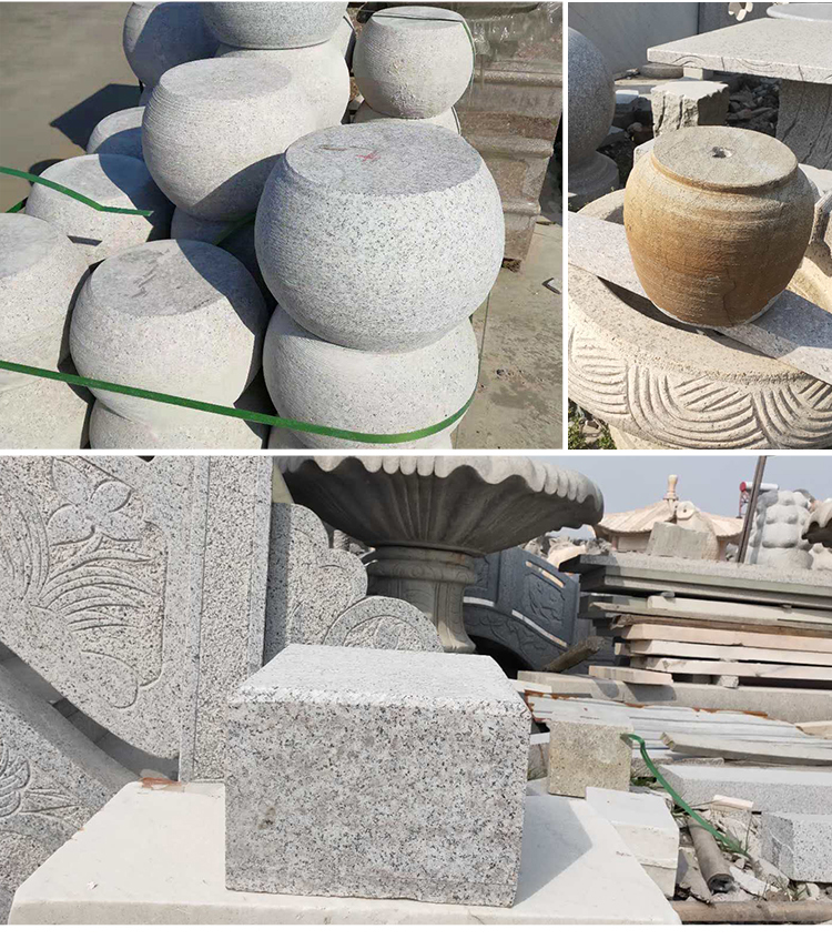 广场庭院家用木柱石墩子底座花岗岩柱墩仿古柱基石挖空石鼓老石墩