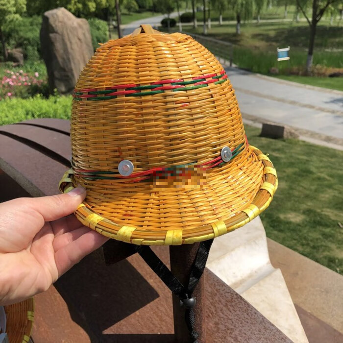 珑幻竹编安全帽夏季大沿透气竹子遮阳帽鸭舌工地施工建筑工程头盔帽男