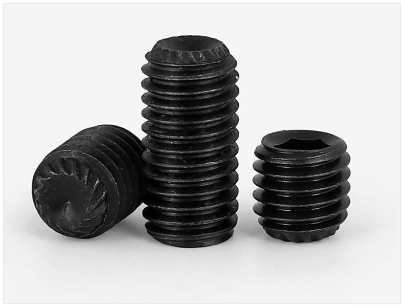 9级din916k无头机米凹端滚花带齿内六角紧定螺丝m5m6m8m10-m16 m6*25