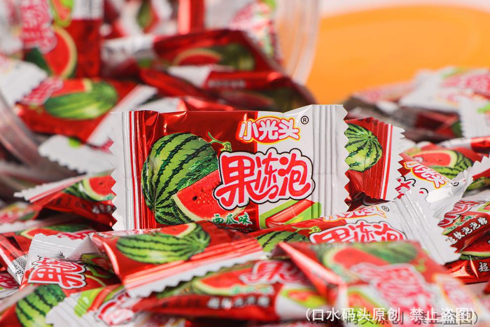 小光头果冻泡泡糖500g/桶约140粒夹心超软泡泡糖30粒/50粒 果冻泡30粒