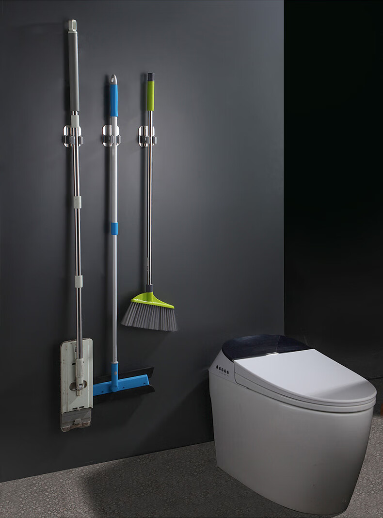 领跃腾信领跃腾信aebery免打孔304不锈钢卫生间拖把夹壁挂拖布卡扣