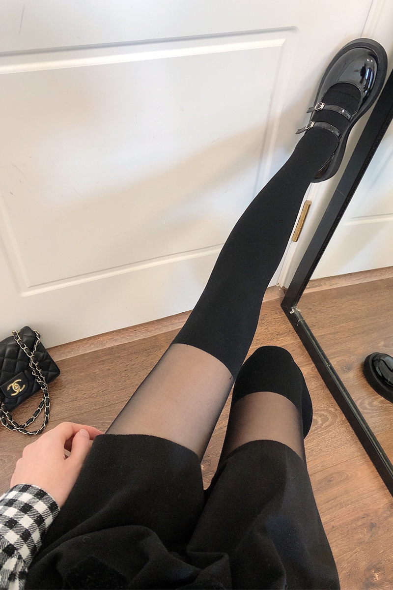 日本韩国品牌高档女士丝袜香港潮牌春夏季薄款黑女日系米白色连裤袜浅