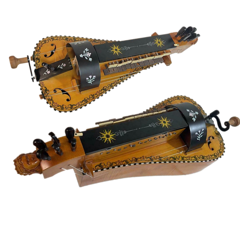 特色手摇风琴绞弦琴 摇弦琴 6弦24键手摇风琴纯手工制作定制款 橘黄