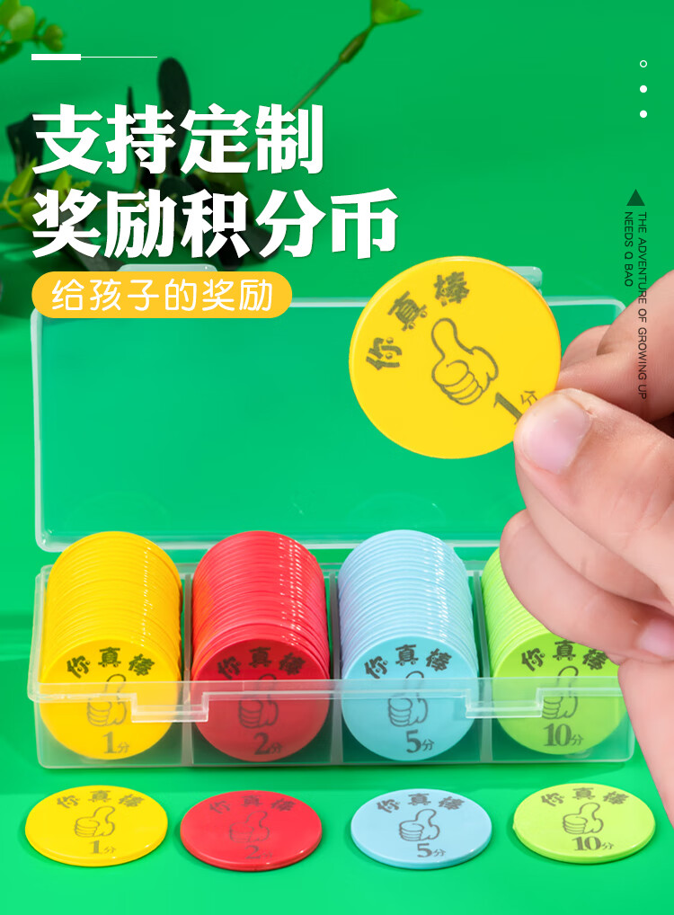 奖励币定制儿童积分币小学生幼儿园塑料积分卡培训班币奖励卡代币