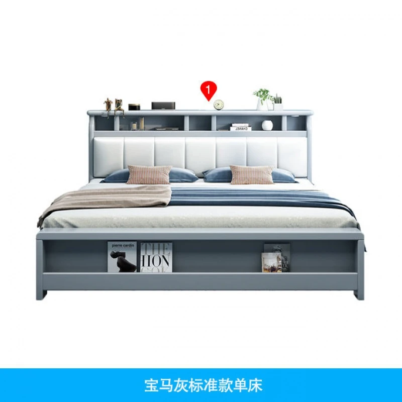 Soft Bed Double Bedroom Furniture, High Single Bed Frame With Storage