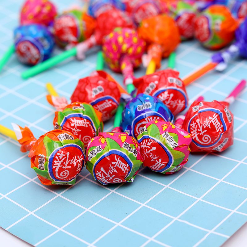 真知味棒棒糖荔枝味真知棒108支桶装水果味多口味8糖果香橙/蓝莓/草莓