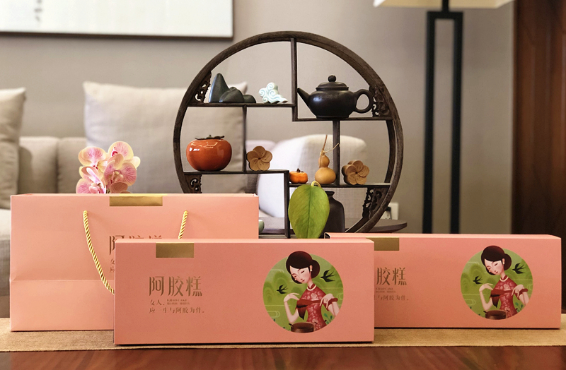 良米兮 阿胶糕礼品包装盒空盒250克500克1斤2斤阿胶糕固元糕红色礼品