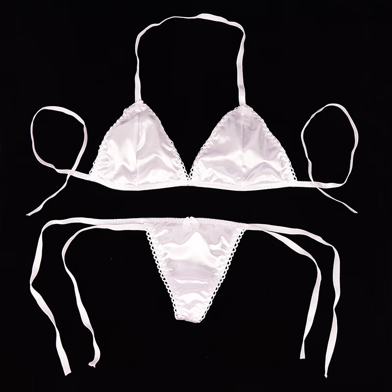 叶子媚 比基尼吊带三点式泳衣性感诱惑女士情趣内衣绑带丁字裤 紫色