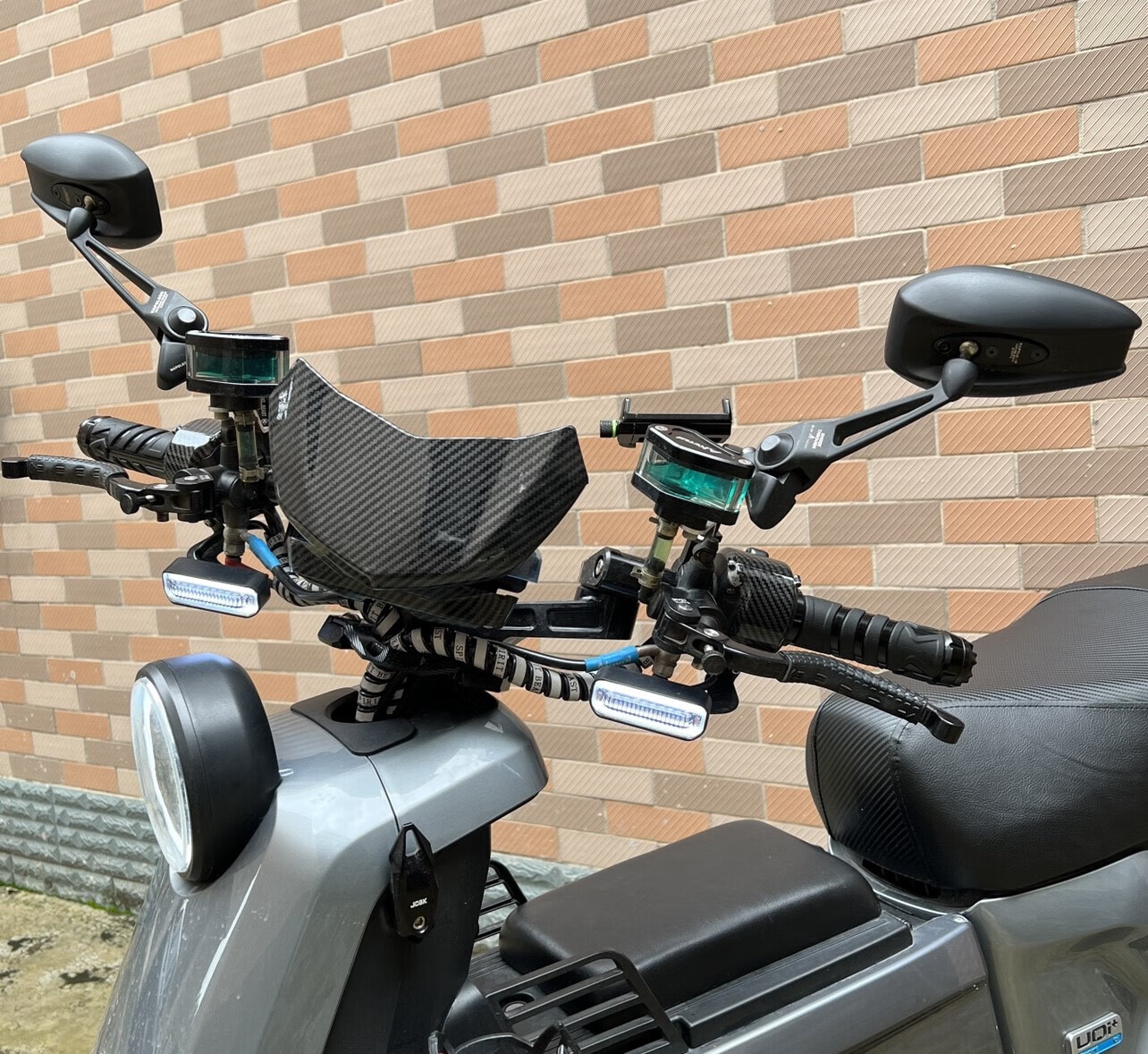 电动车后视镜现货aos4适用小仿牛uq i u  九号电动车全铝改装大视野后