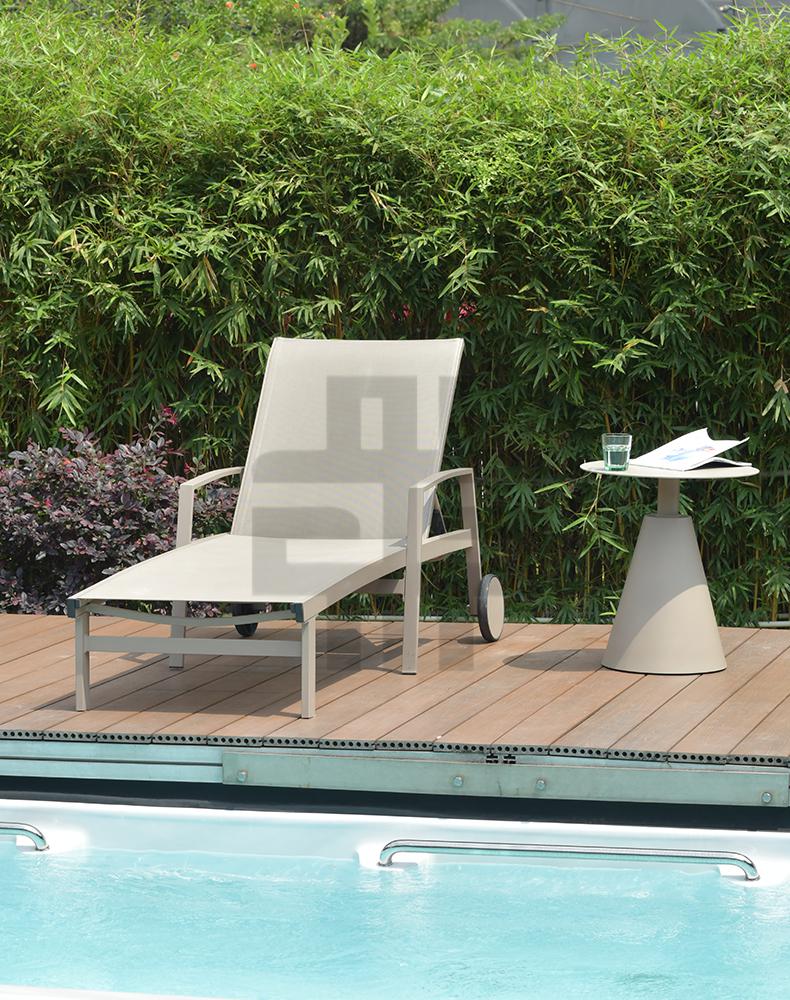 汇德能泳池躺椅户外躺床泳池沙滩休息躺床休闲椅网红酒店露台躺椅可