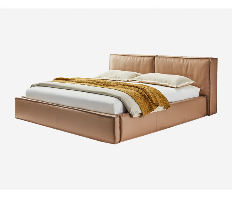 丽星意式轻奢真皮床18m卧室全真皮软床现代个性同款ler60图片色1800mm