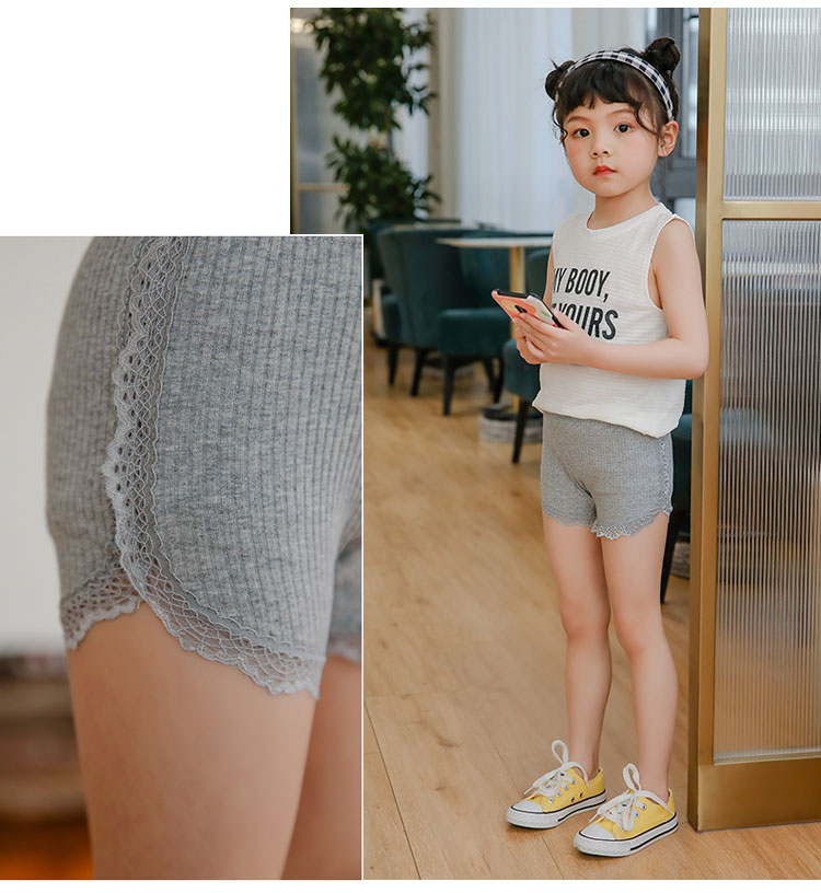 女童安全裤防走光儿童纯棉加档保险裤宝宝内裤夏季薄款打底短裤 白色