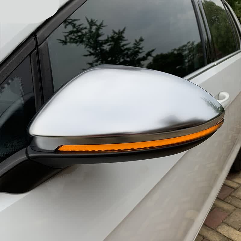 适用于大众高尔夫7新凌渡速腾polo朗逸改装电镀银耳后视倒车镜外壳