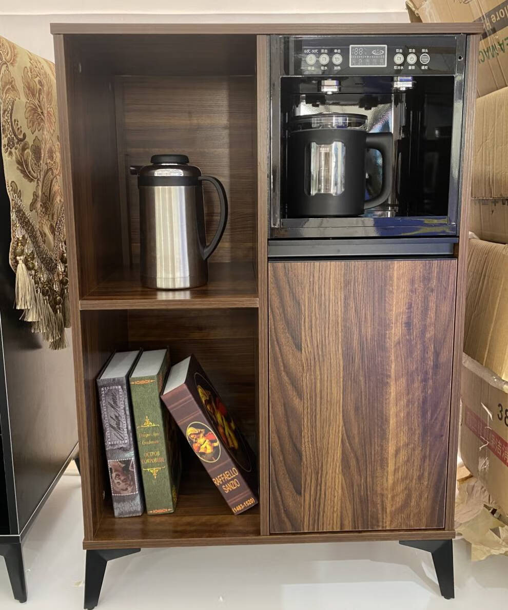 【京荐优品】饮水机家用一体式 胡桃木茶吧机消毒柜一体式智能饮水机