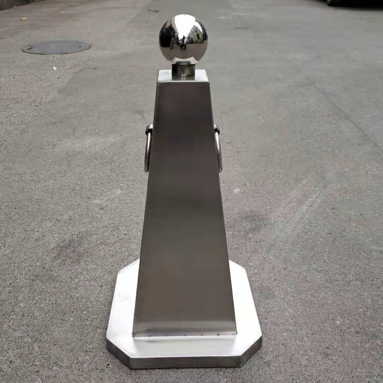 不锈钢金属路锥停车牌路障方锥反光锥停车场雪糕桶筒警示柱08款小圆球