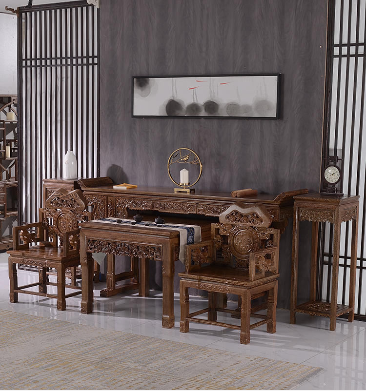 中堂六件套中堂四件套实木中式仿古客厅条案台供桌农村堂屋六件套 2.