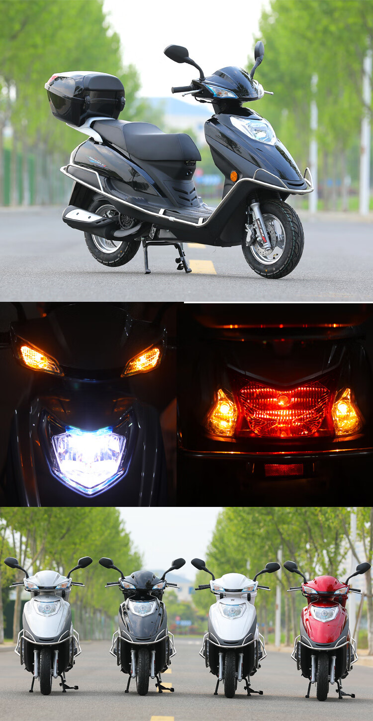 全新望江铃木摩托车125cc踏板燃油车国四电喷整车宇钻款式可上牌 红色