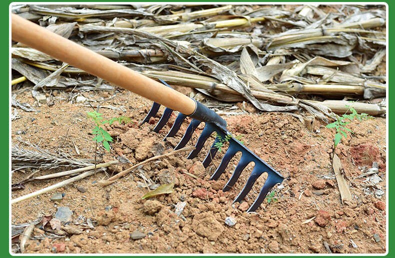 钉耙农具晒谷子粮食耙子铁耙农用工具抓钩种菜松土刨地平地草耙锄十三