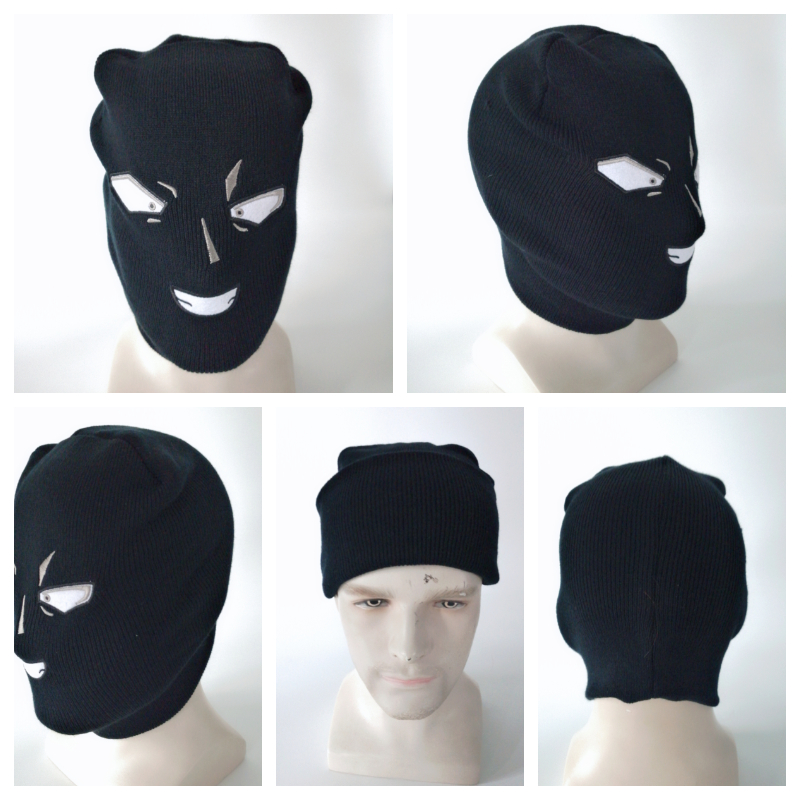 柯南黑衣人头套名侦探柯南黑衣人小黑头套b站vlog短视频针织毛线帽