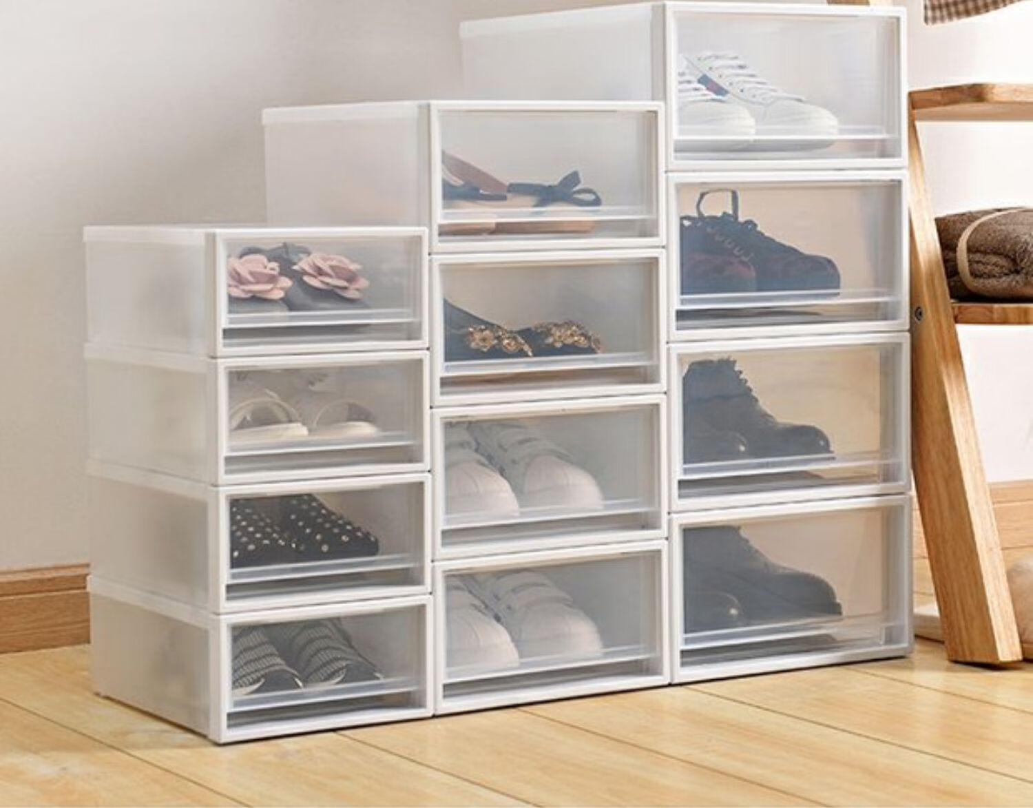 2022新款可狄加厚鞋盒宿舍神器球鞋子收纳盒塑料抽屉式简易防尘鞋柜鞋