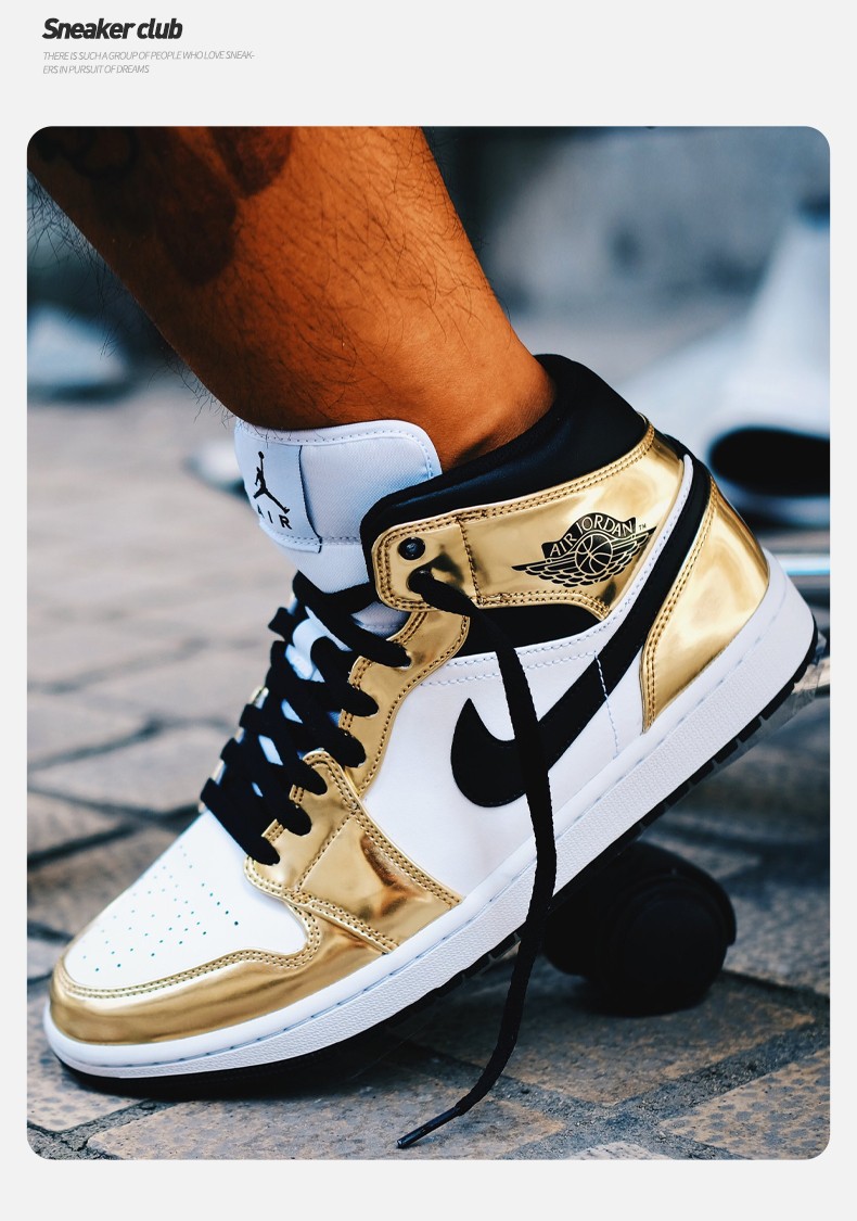 nike耐克airjordan1midaj1液态金男女运动鞋dc1419dc1420700女款41