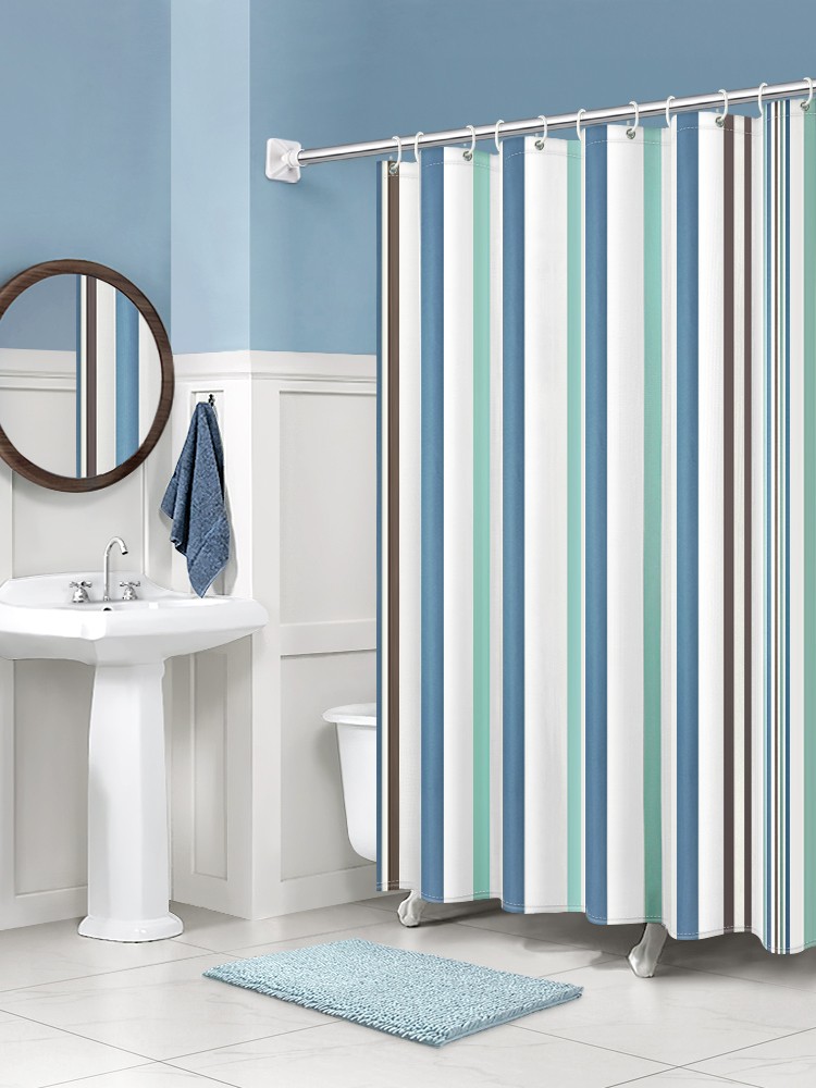 浴帘套装卫生间浴帘防水布套装浴室门帘加厚防霉帘子挂帘免打孔洗澡