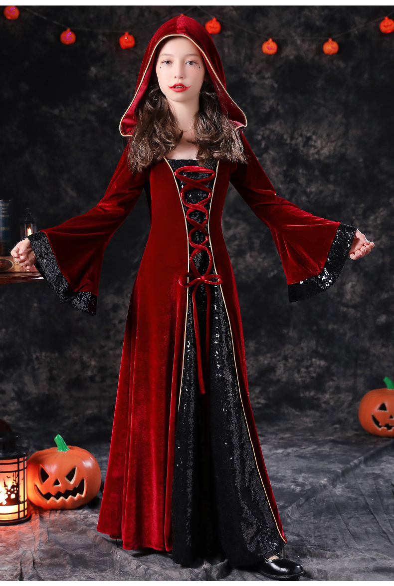 乖奇奇万圣节儿童服装女童角色扮演演出服cosplay化妆舞会恶魔女巫