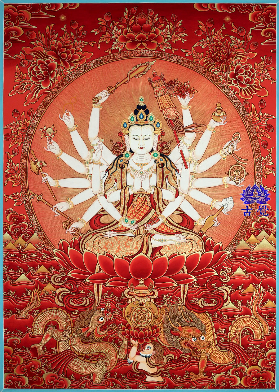 手工钻石画新款5d魔方圆钻石画十字绣唐卡准提佛母千手观音菩萨人物