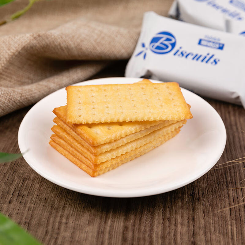 娜迪莎淮山味白苏打饼干258g2包奶盐果蔬味咸饼休闲零奶盐味2包