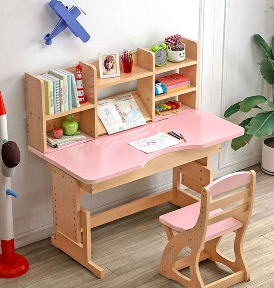 学习桌儿童书桌写字台课桌椅套装小学生家用作业可升降实木简约
