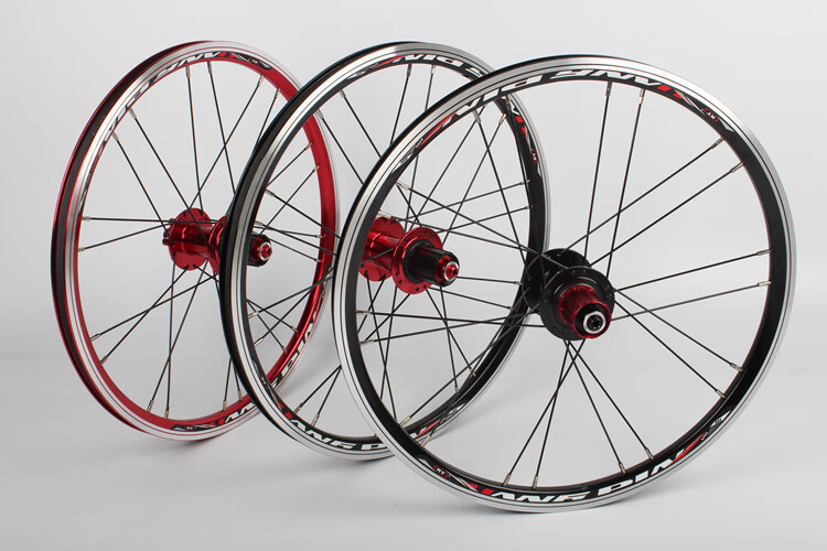 rt20寸406碟v刹培林花鼓润120响小轮径折叠自行车451轮组a10020寸红鼓