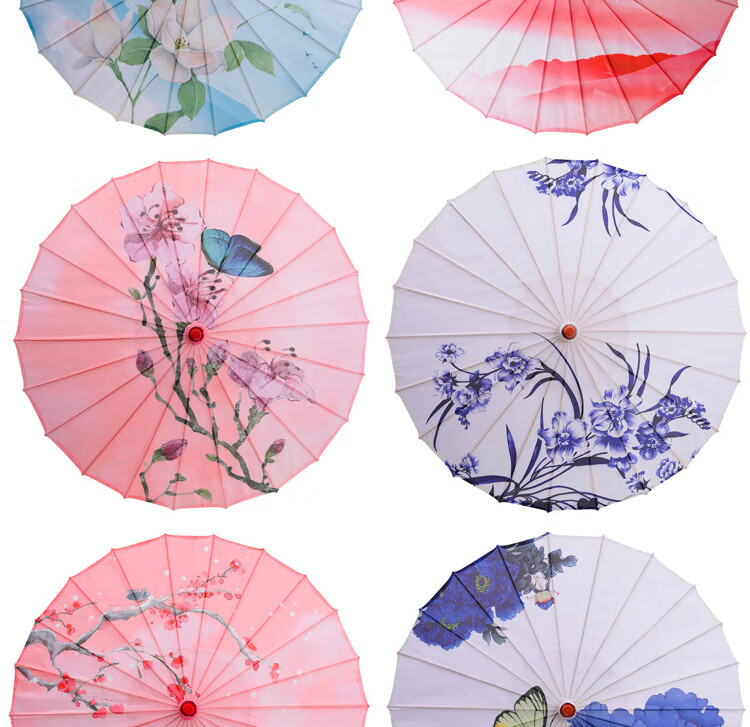 中国风油纸伞道具舞蹈伞演出舞台绸布装饰cos古风工艺伞古典江南182cm