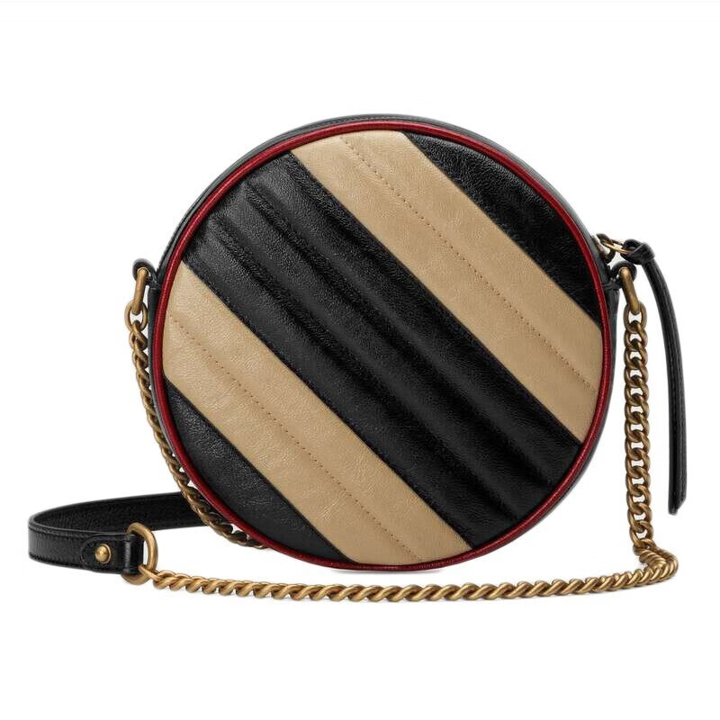 【奢】gucci古驰 拼色marmont圆饼包550154 0olox 9689 aq 拼色【图片