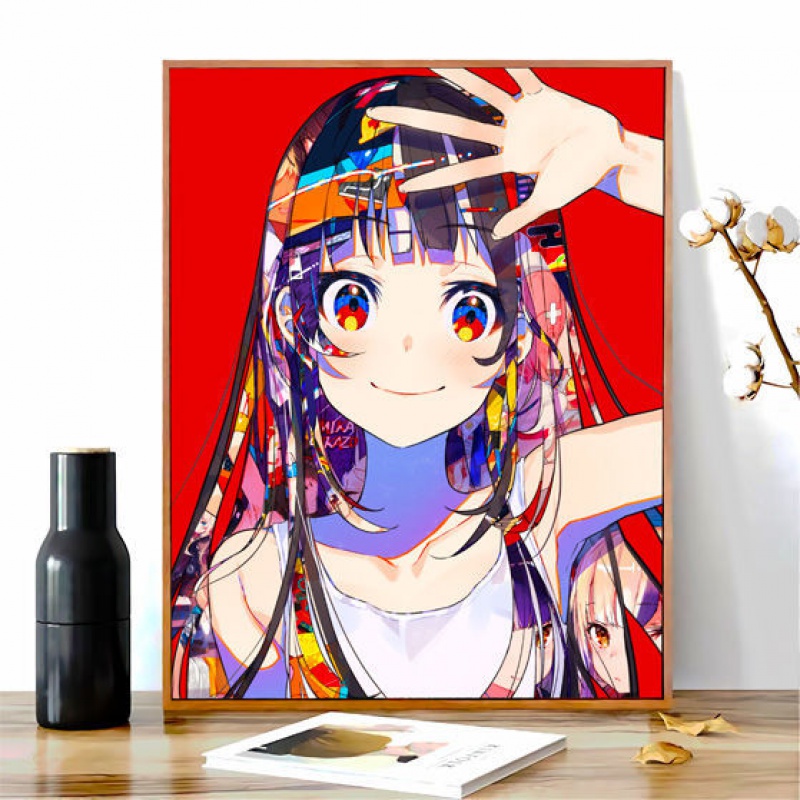 数字油画动漫diy 手工制作生日礼物填充涂色彩客厅装饰画创意礼物