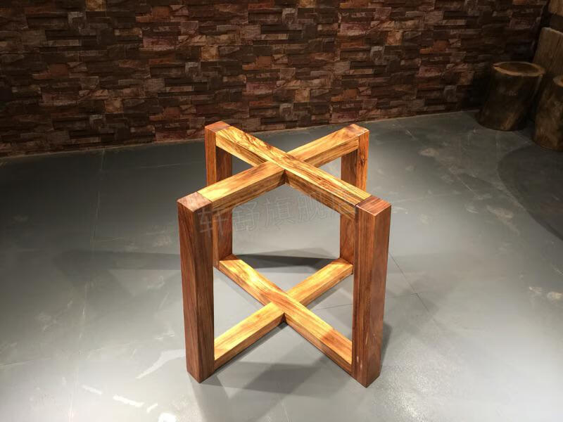 大板桌原木支架实木工字支架大板餐桌腿大理石台面桌脚架家用茶桌茶台