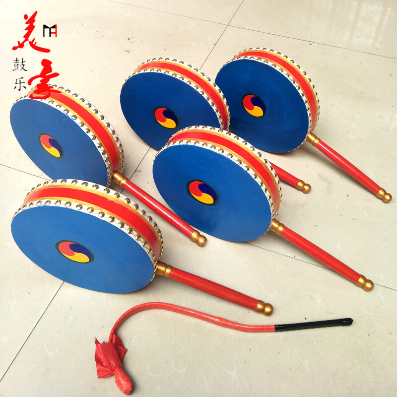 牛皮彩绘热巴鼓藏族 舞蹈鼓儿童演出鼓 道具鼓 手柄鼓 藏族热巴鼓 23