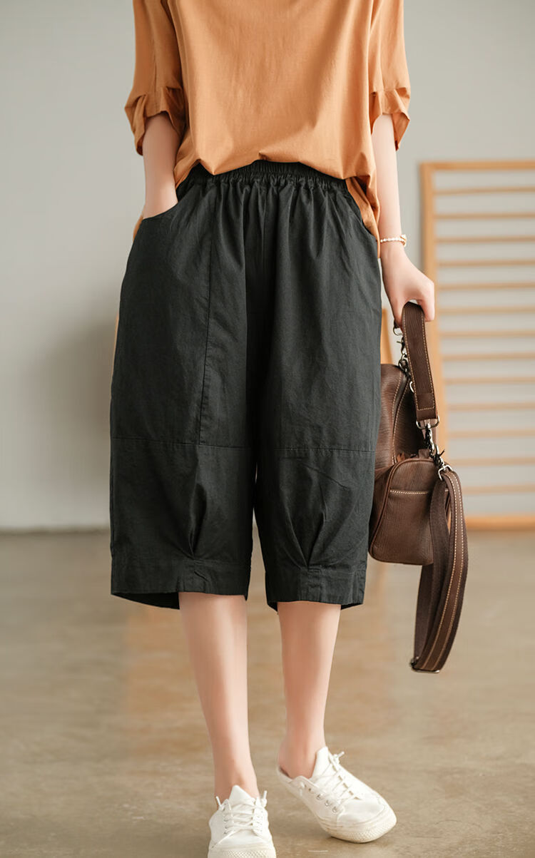 sndr女装韩版六分裤过膝女士外穿短裤夏天七分裤上档次新款宽松修身