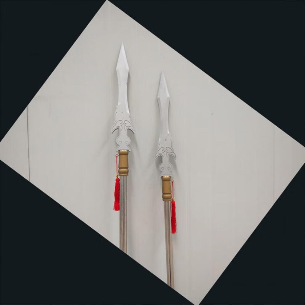 赵云长矛三国武将赵子龙亮银枪木质舞台影视道具赵云长矛玩具木质新款