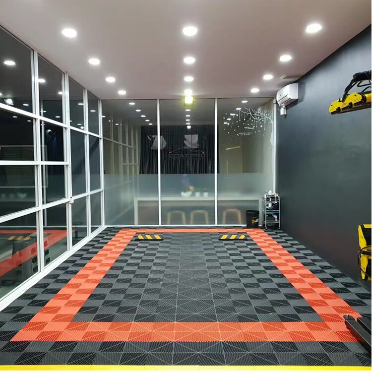 洗车房地格栅免挖槽洗车格栅板塑料拼接网格板洗车地垫加厚18厚蓝色