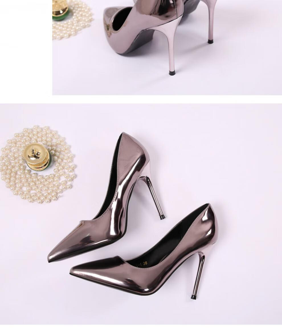 床上炮鞋性感高跟鞋情趣一次性御姐风尖头细跟大码鞋 银色 34【图片