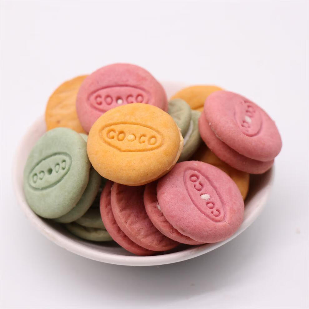 coco马卡龙夹心饼干综合口味奶油柠檬草莓甜点376g独立小包装零食aa
