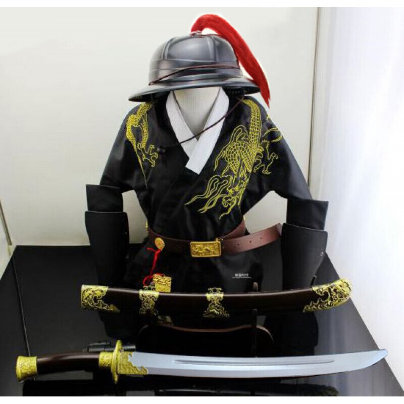 cos明朝盔甲可穿人套装玩具男孩塑料儿童凤翅盔甲弓箭盾牌锤演出服 凤