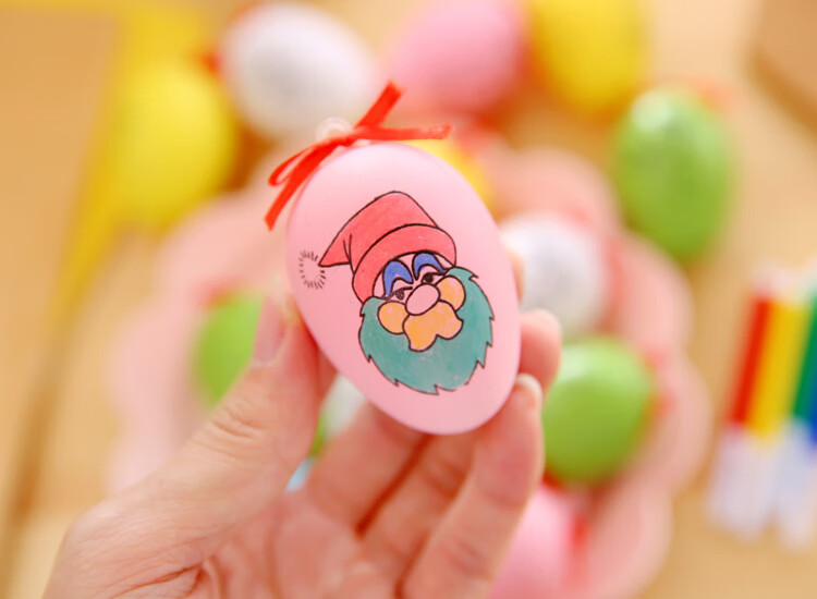 圣诞节礼品新年小礼品t促创意儿童diy手绘涂色彩蛋动手涂色彩蛋学生