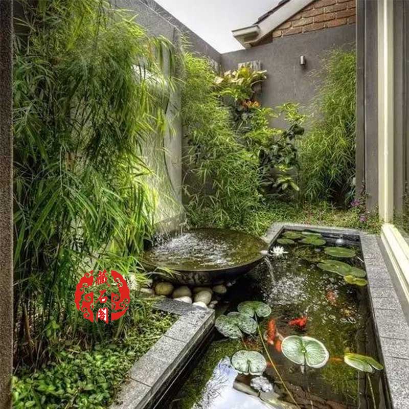 喷泉流水石钵别墅水系庭院水景观假山石雕景观花园装饰品落地摆件