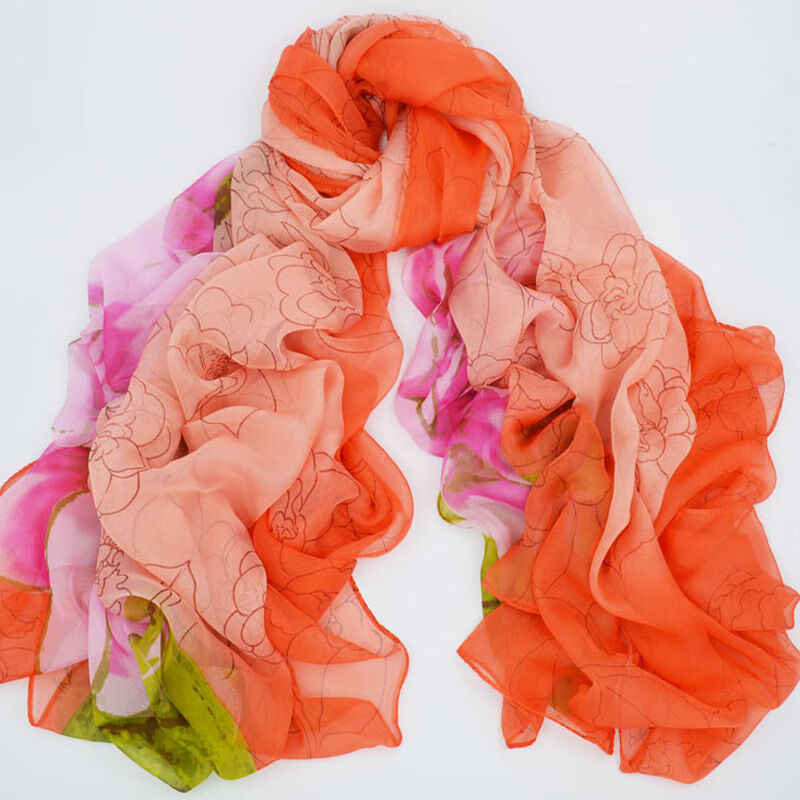 遂牛丝巾丝巾女春夏特大新品薄款仿围巾防晒韩版长款空调雪纺披肩纱巾