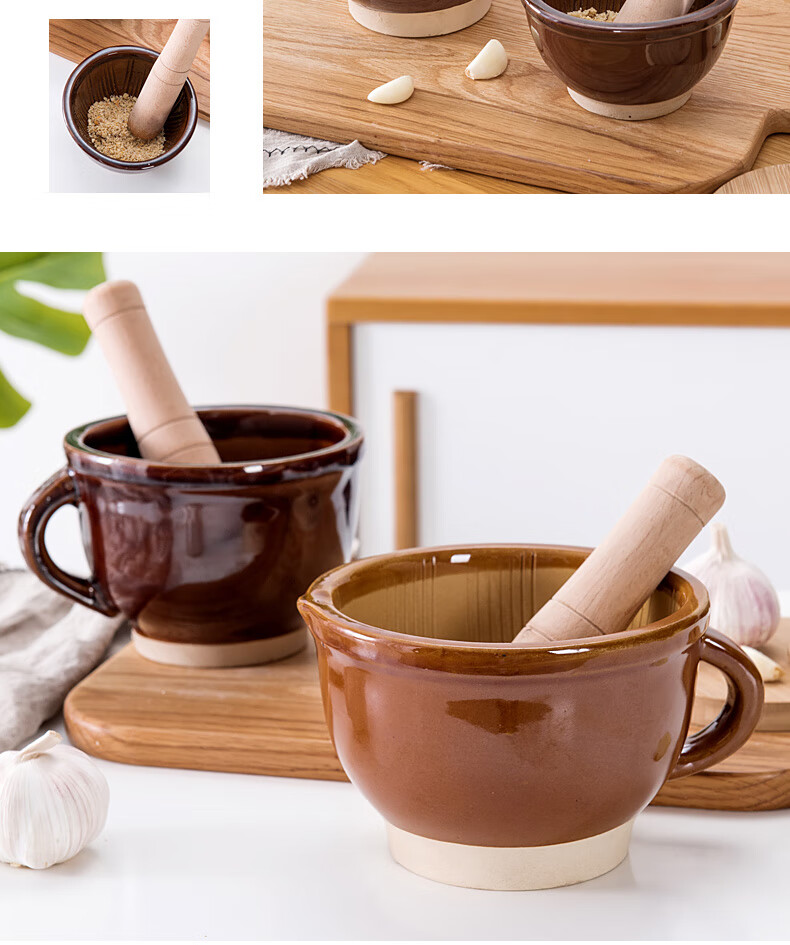 擂辣椒擂钵擂钵家用研磨器捣蒜器蒜泥器擂辣椒皮蛋擂茶陶瓷捣碎罐手动