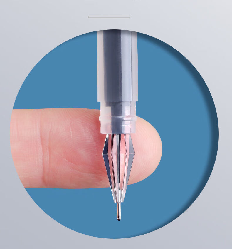 创际钻石头中性笔黑色038针管头黑笔学生用大容量刷题笔速干黑色碳素