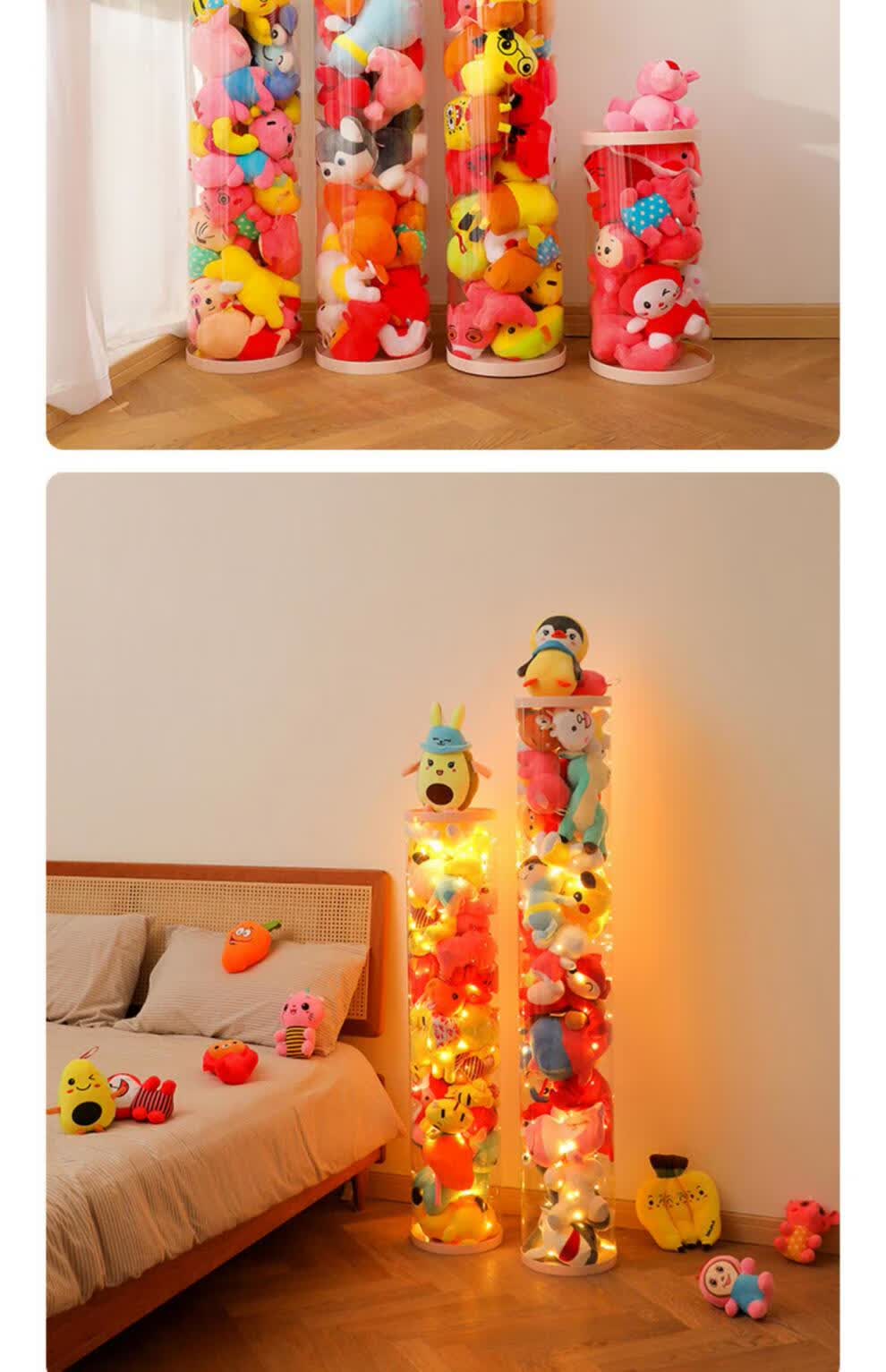 娃娃收纳桶家用毛绒玩具收纳筒公仔布偶娃娃收纳桶玩偶收纳神器装娃娃