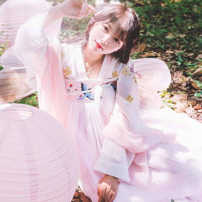 宫九歌汉服女齐胸襦裙古装仙女清新飘逸传统汉服女绣花汉服唐制古筝