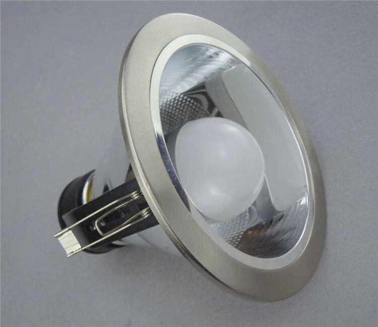 欧普侍灯老式筒灯不锈钢色嵌入式外壳e27螺口灯头灯筒25寸3寸暗装